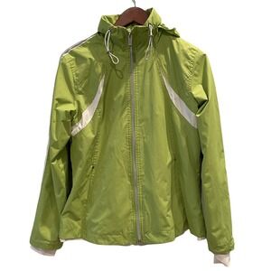 Hawke Co Sport Jacket Women's‎ Small Green Performance Outerwear Hooded Pockets